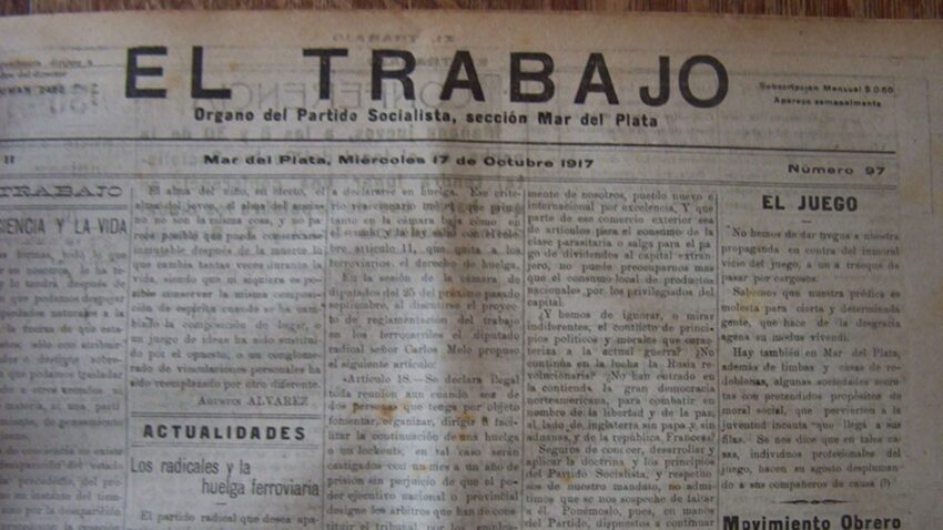 Portada Diario El Trabajo - 17 de octubre de 1917